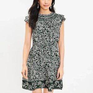 LOFT Garden Ruffle Tiered Swing Dress